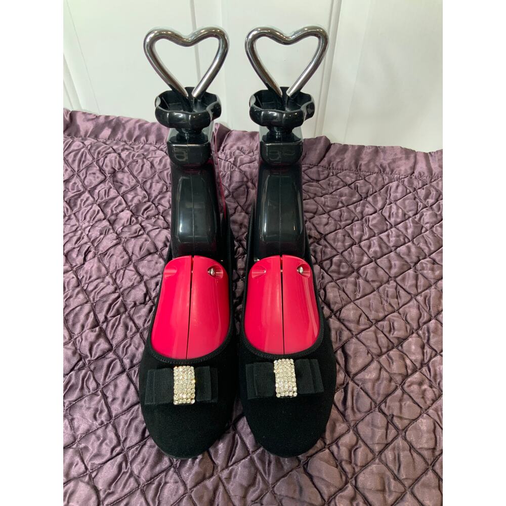 Contesa Black Suede Ballet Flats Accent Size 7